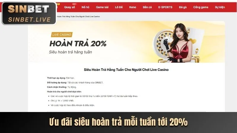 Thưởng Nạp Lại Hàng Ngày/Tuần G6Bet